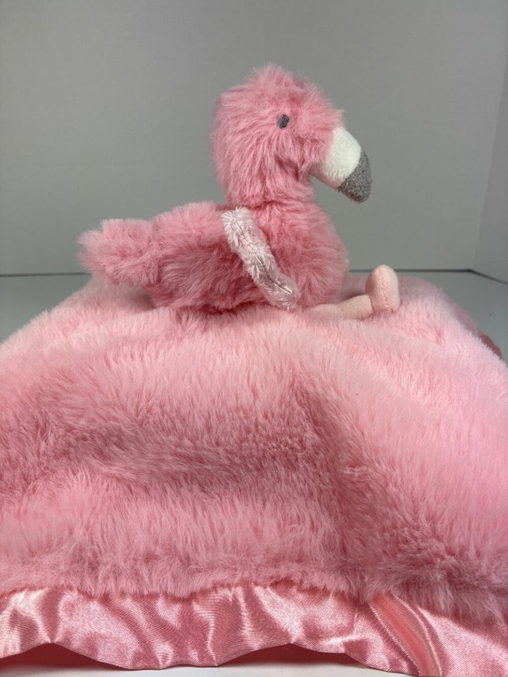 Cloud Island Pink Flamingo Lovey Security Blanket Satin Back 14" Baby - Picture 5 of 10